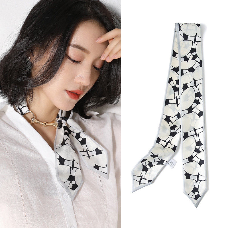 媞冉真丝丝巾小长条女细窄脖子装饰飘带领带丝带百搭衬衫发带配饰