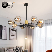 摩爵灯具现代简约客厅灯创意个性 玻璃餐厅灯饰网红卧室魔豆吊灯
