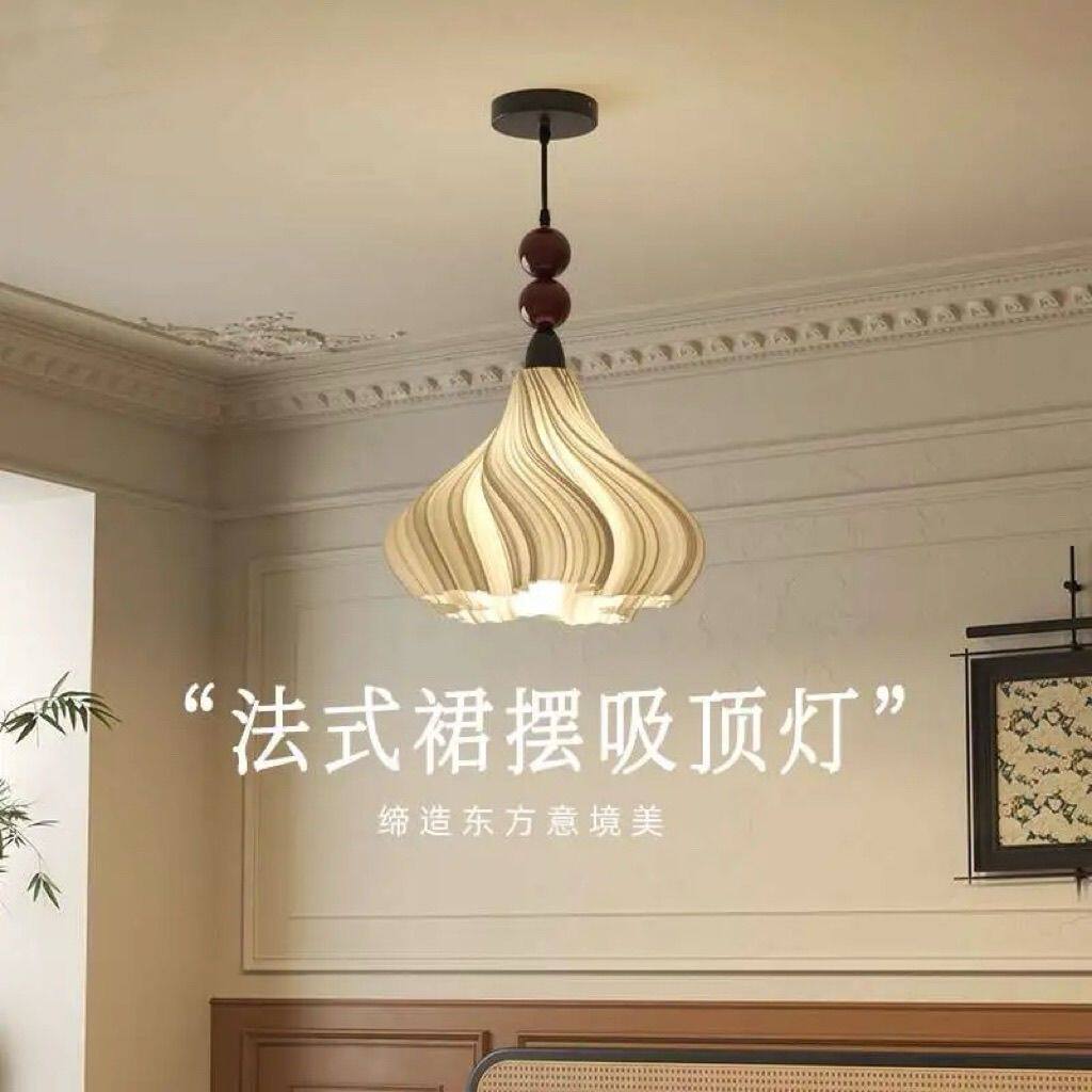 法式奶油风主卧室吊灯中古复古温馨浪漫氛围房间灯具高级感