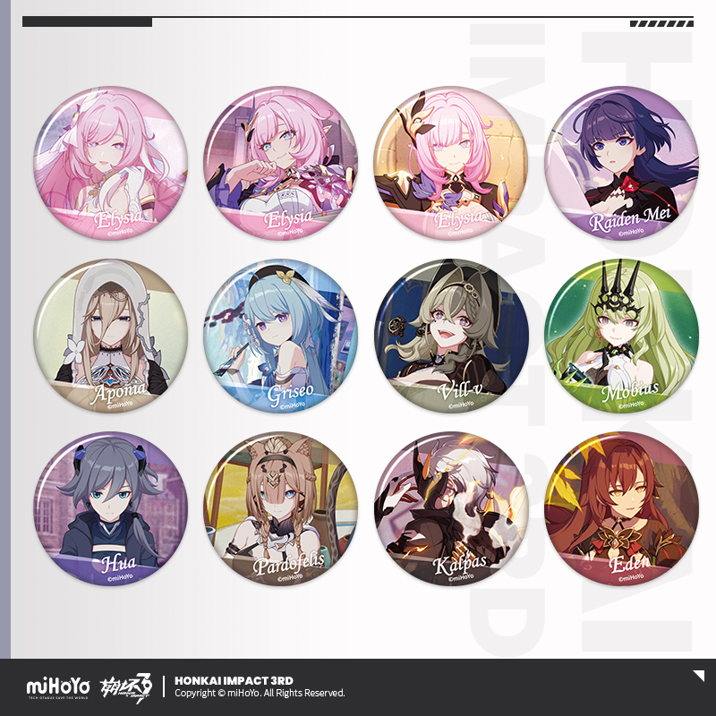 【米哈游/崩坏3】CG系列盲盒徽章Vol1 爱莉希雅华梅比乌斯 miHoYo