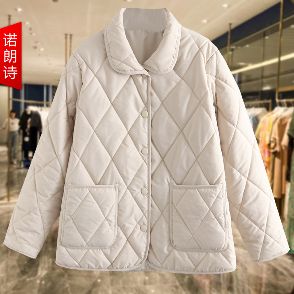 菱形春秋冬季小棉衣女装通勤韩版