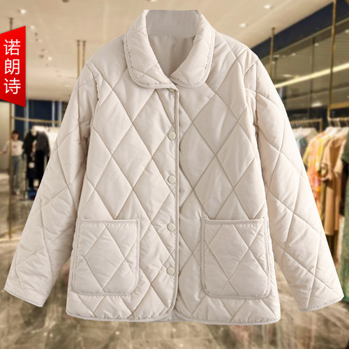 菱形春秋冬季小棉衣女装通勤韩版