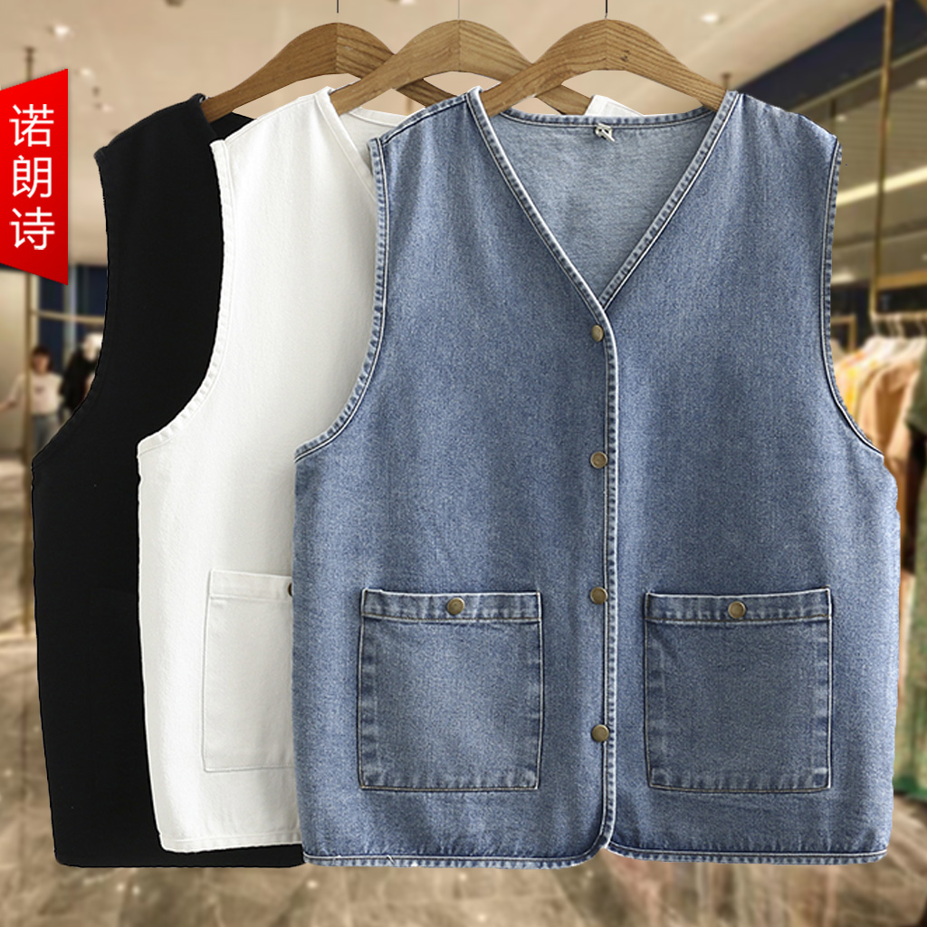 复古牛仔外套马甲通勤韩版