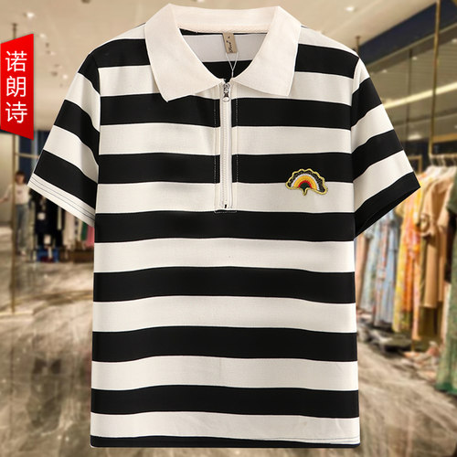 条纹针织衫T恤通勤韩版