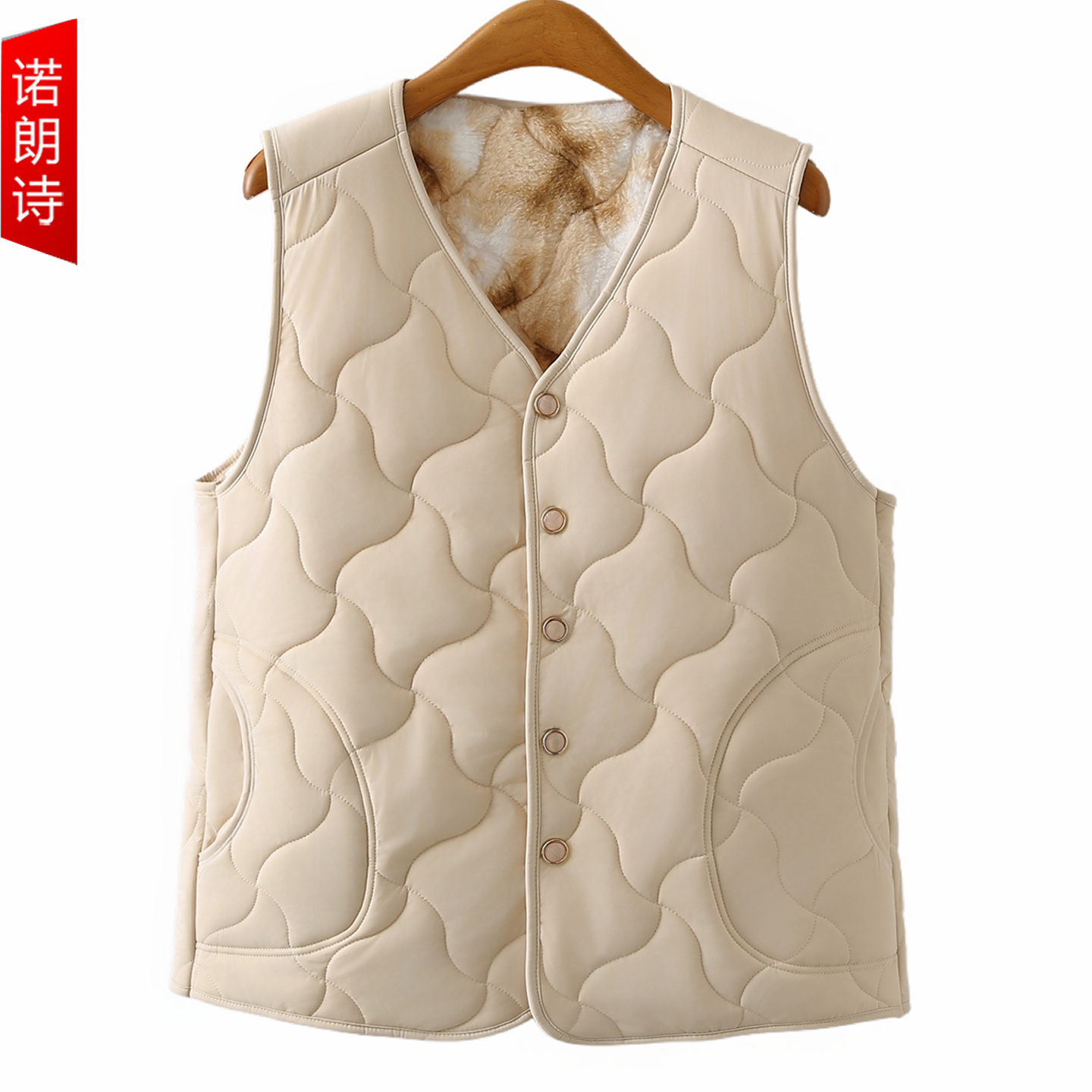 大码女装加绒加厚保暖背心坎肩冬