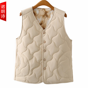 坎肩 遮肉显瘦无袖 纯色百搭保暖马甲加绒加厚内胆背心胖mm大码 冬装