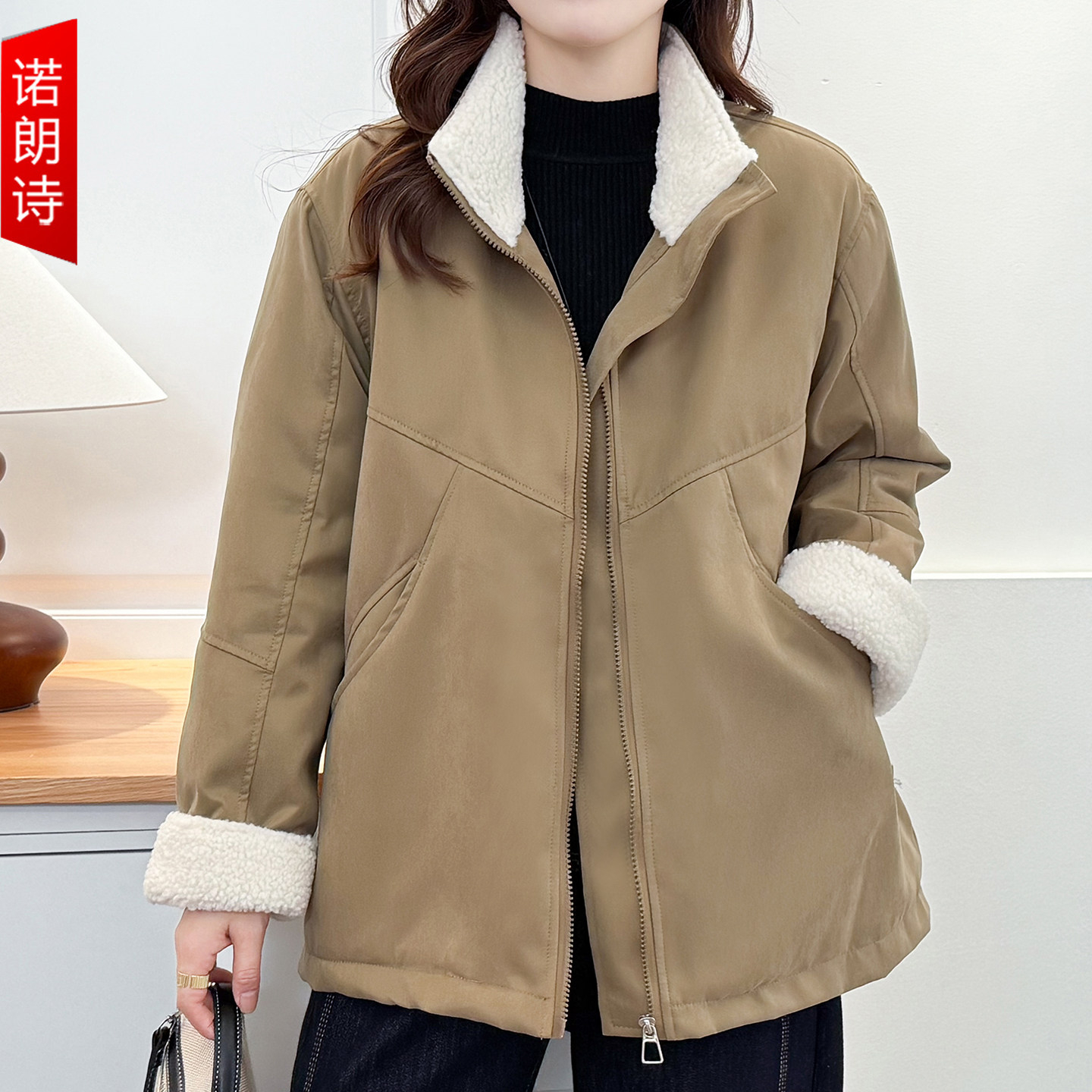 大码女装派克服冬季加绒加厚保暖棉服胖mm宽松显瘦立领夹棉厚外套,女装/女士精品,大码棉服,淘宝优惠券,粉丝福利购,淘宝优惠卷