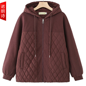 洋气妈妈冬装 棉服外套加肥加大码 休闲保暖拼接棉衣超好看夹克棉袄