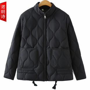2025秋冬加厚保暖棉衣立领防寒大码 胖mm葫芦格遮肚子棉服外套 女装