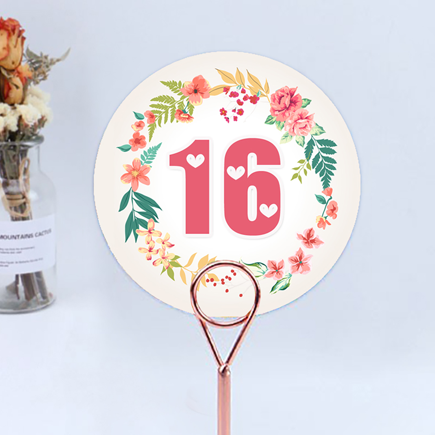 圆形数字号码卡片婚礼席位卡