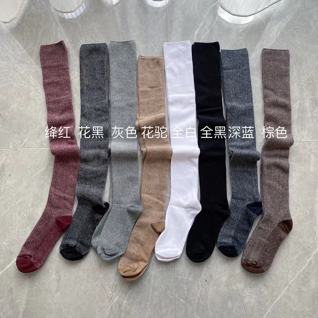 秋冬新款女袜走秀款过膝袜韩国老板娘同款高筒袜欧货洋气堆堆袜潮