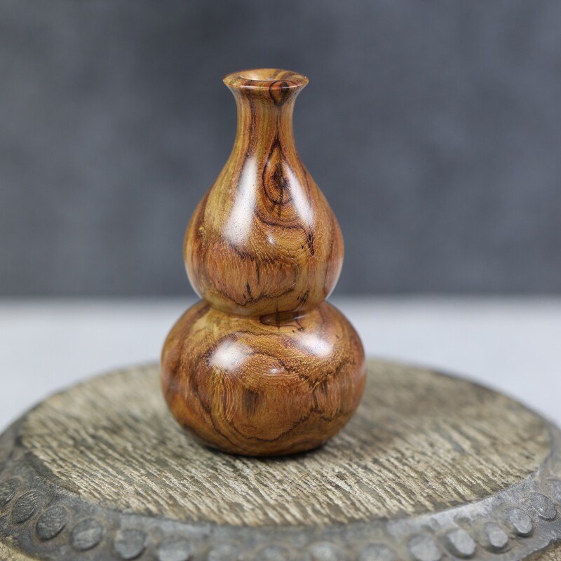 海南黄花梨红木葫芦摆件中式传统工艺品木雕装饰品桌面工艺品把玩