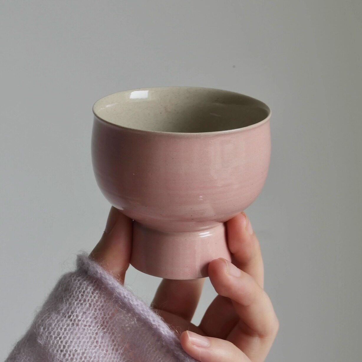 与此·粉引粉色茶杯主人杯品茗杯陶瓷