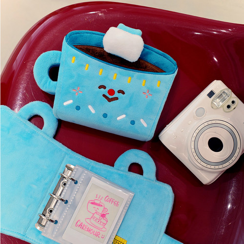 雨过山原创蓝色咖啡杯拍立得卡册