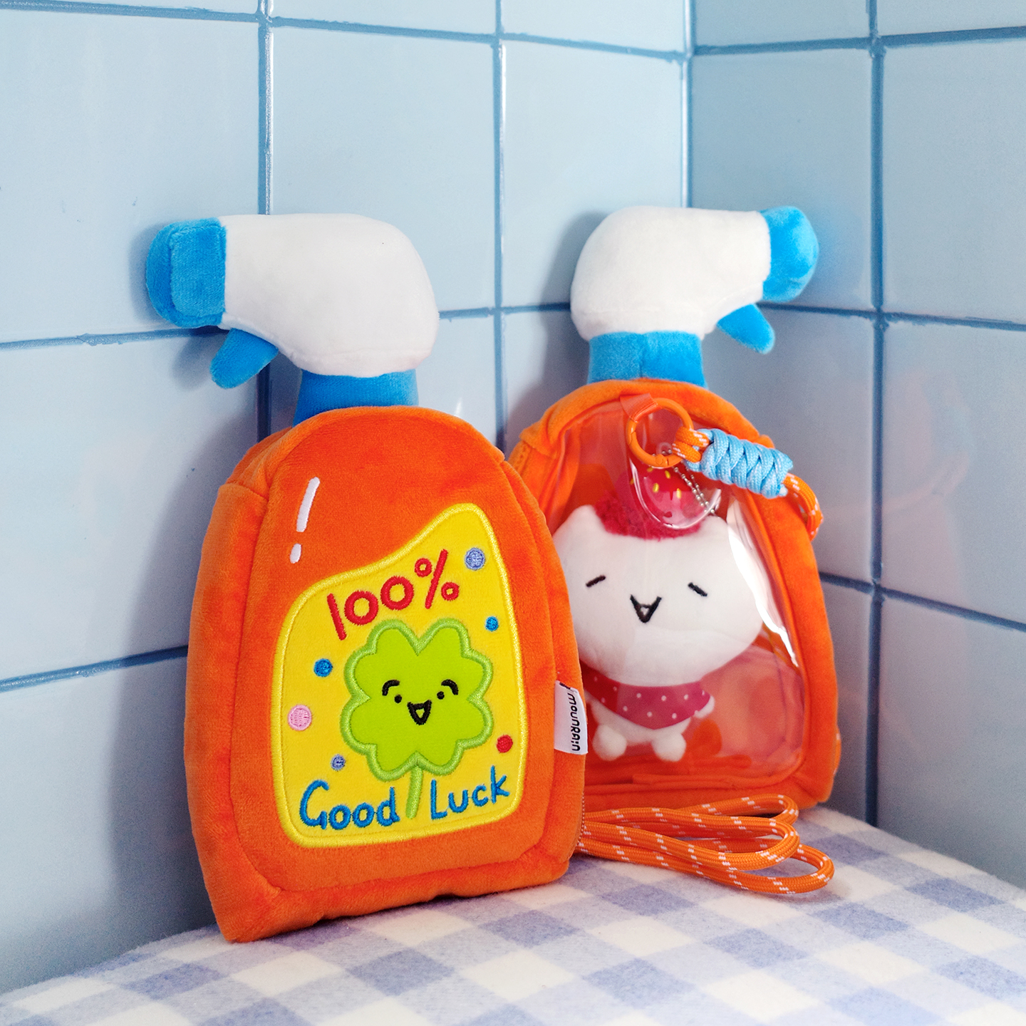 雨过山原创橘色好运喷雾零钱痛包