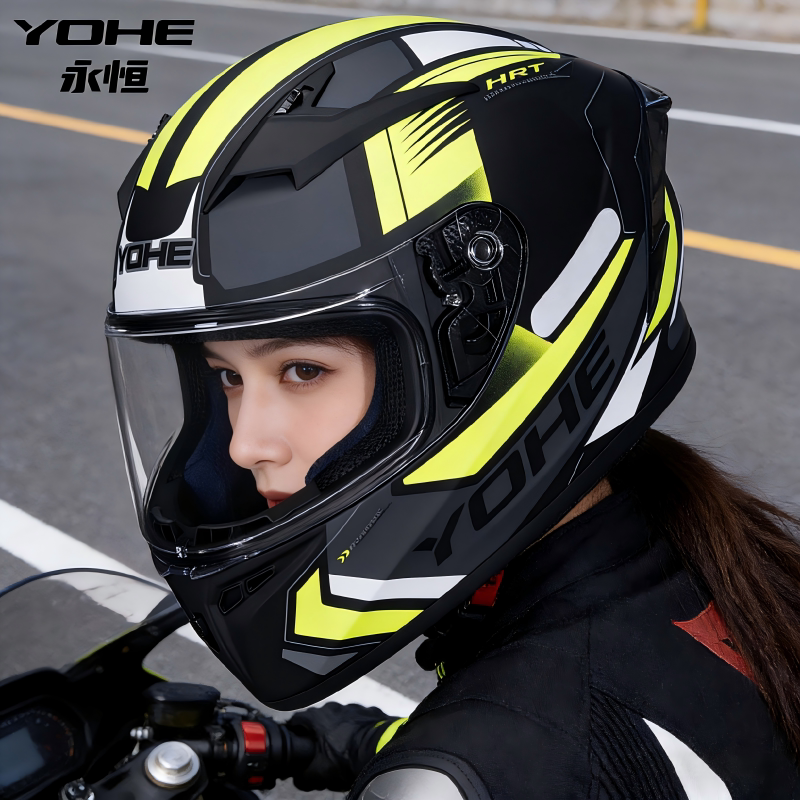 永恒头盔摩托车男机车女冬季全盔防寒四季电动安全帽蓝牙尾翼巡航
