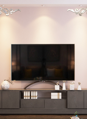 欧式花边对角镜面立体亚克力客厅电视背景天花吊顶装饰自粘墙贴