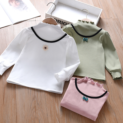 女童春秋打底衫半高领