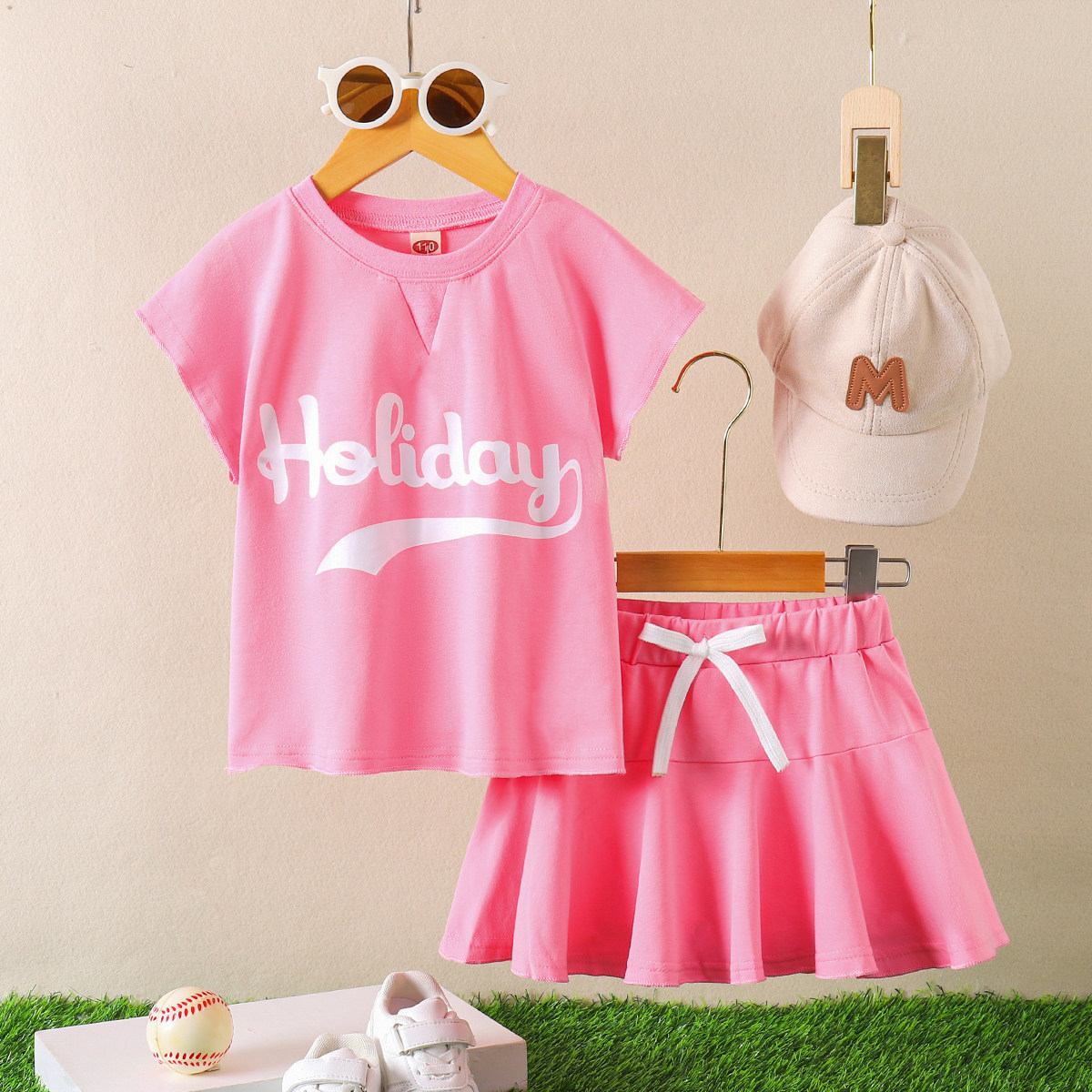 女童夏装棒球服套装2026新款儿童季洋气童装短袖儿童韩版薄两件套