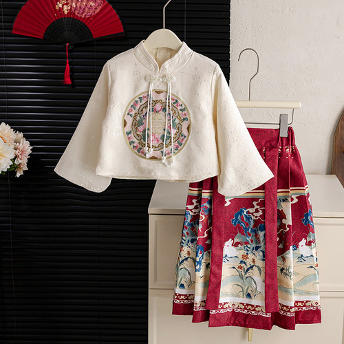 冬款马面裙套装古风唐装