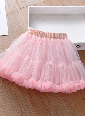 女童纱裙半身裙2025新款夏季公主蓬蓬裙兔兔裙网纱裙子蛋糕裙短裙