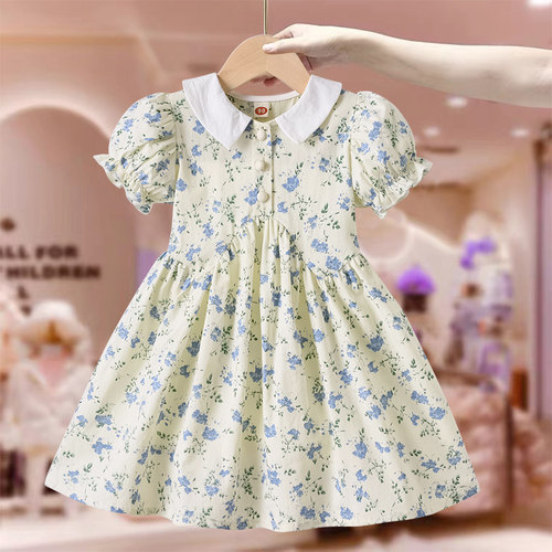女童连衣裙夏季短袖碎花裙