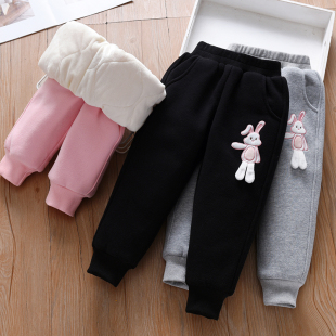 2025冬季 女孩运动裤 新款 冬季 儿童外穿长裤 女童休闲加绒加厚棉裤