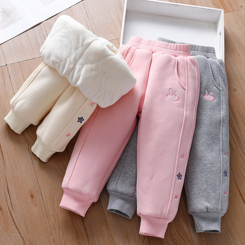 爱妮萌萌加绒运动裤加厚棉裤