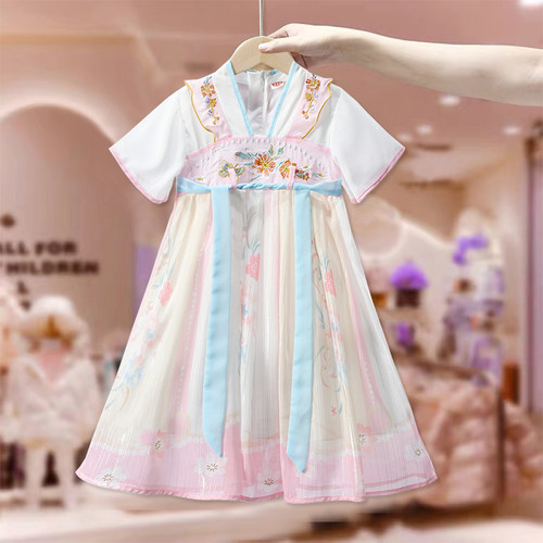 女童古装汉服连衣裙夏装公主裙2026新款夏季女孩六一儿童表演服装