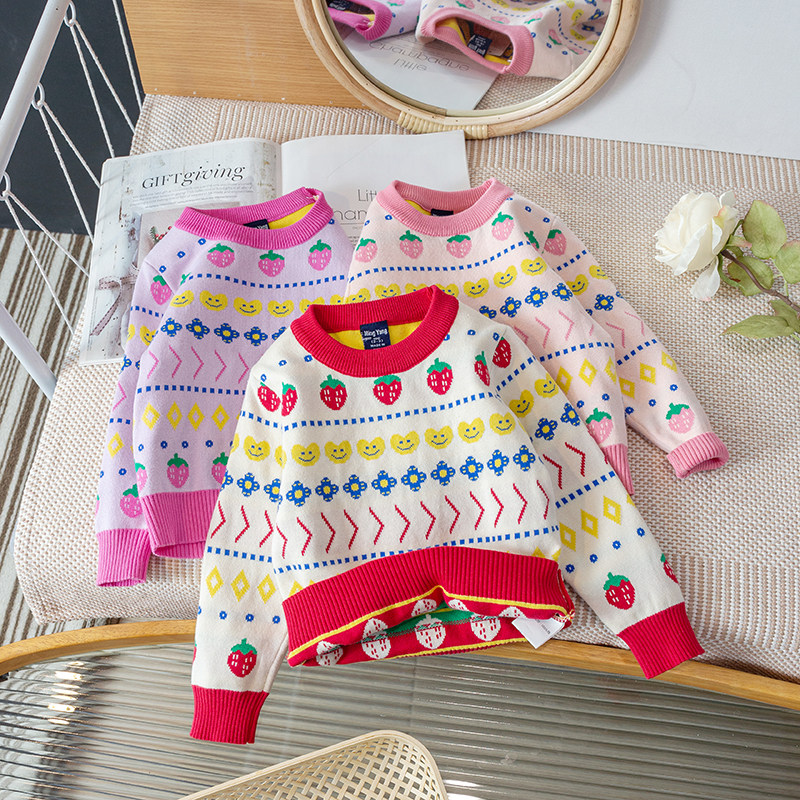 女童毛衣2025新款秋冬韩版儿童针织毛线女宝宝百搭圆领打底套头衫,童装/婴儿装/亲子装,毛衣/针织衫,淘宝优惠券,粉丝福利购,淘宝优惠卷