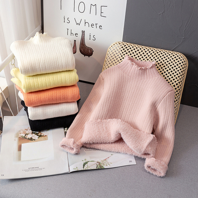 女童加绒毛衣加绒加厚柔软保暖冬