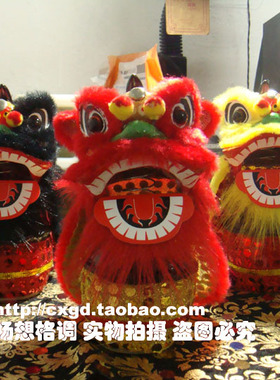 4S店铺装饰保险新年春节送客户红色工艺醒狮舞狮摆件大号居家摆设