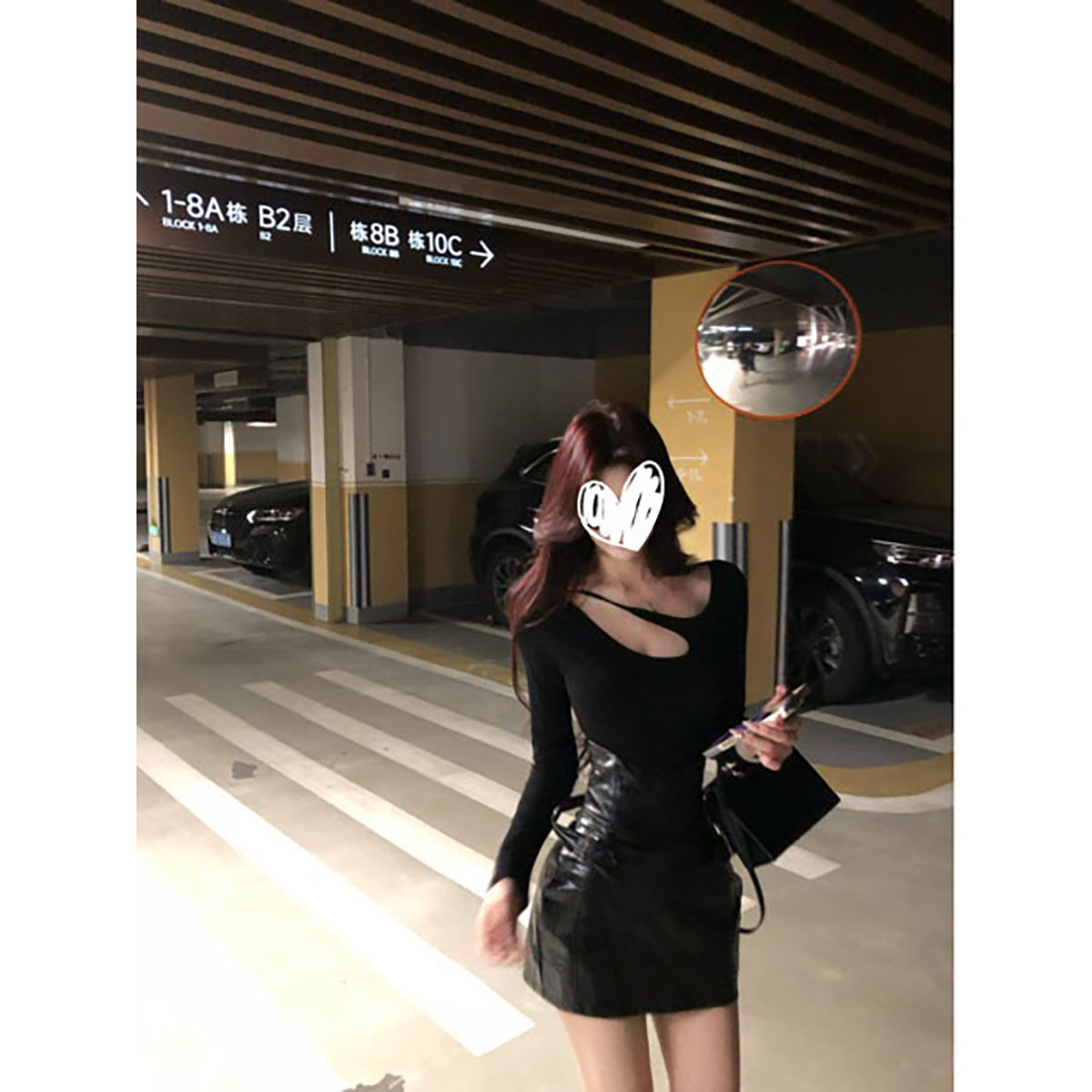 LOLA STYLE-纯欲辣妹镂空长袖T恤上衣女秋季新款高腰修身显瘦半身