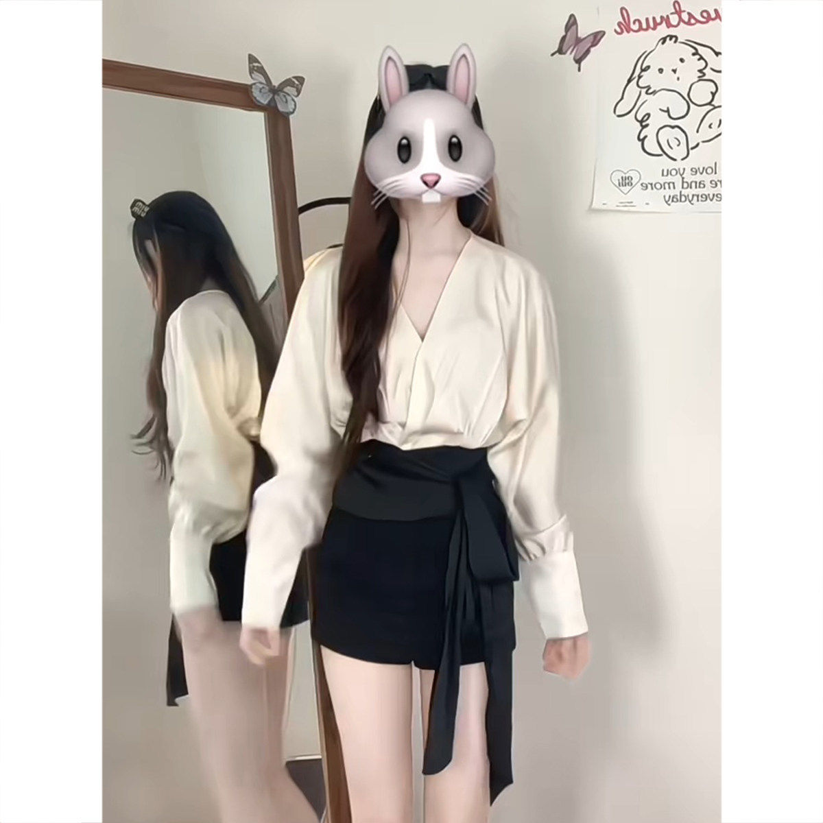 LOLA STYLE-韩系氛围感御姐风穿搭独特超好看气质衬衫高腰短裤套