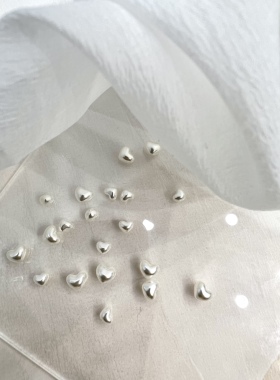 美甲爱心珍珠饰品立体2024新款巴洛克风桃心白钻指甲装饰网红爆款