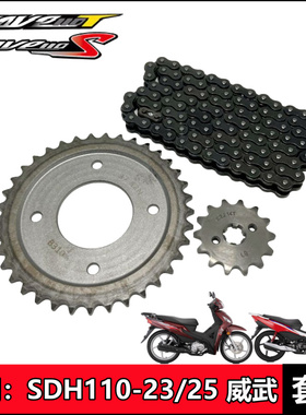 适用新大洲本田SDH110-23-25威武WAVE110T110S套链大小链轮链条