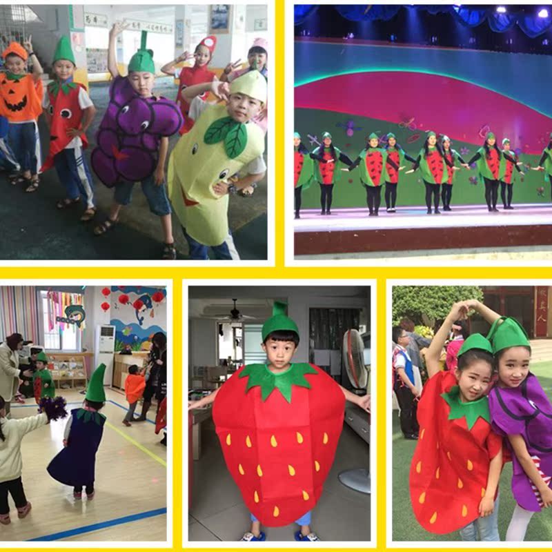 水果儿童节幼儿园亲子表演蔬菜造型环保时装秀衣服装手工大人自制|ruв категории плесень играть/Аниме/вокруг/cos/настольные игры, вечеринка/магия товаров, группа приборов/украшения, платье - от Buy2taobao.com для оказания профессиональной услуги покупки агента Taobao