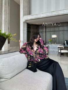 宽松休闲百搭上衣女衬衣 长袖 欧洲站2026年新款 复古花衬衫