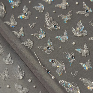 蝴蝶演唱会脸贴美甲贴纸舞台化妆容儿童亮片钻石面脸上贴饰品免胶