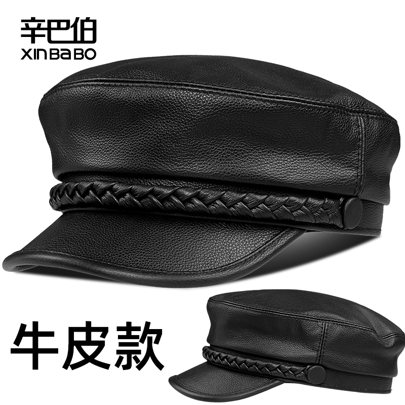 辛巴伯欧美复古黑色平顶帽