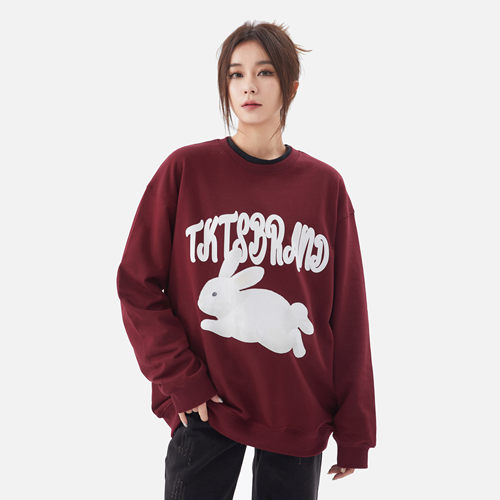 TKTS美式卡通兔子情侣款毛圈卫衣