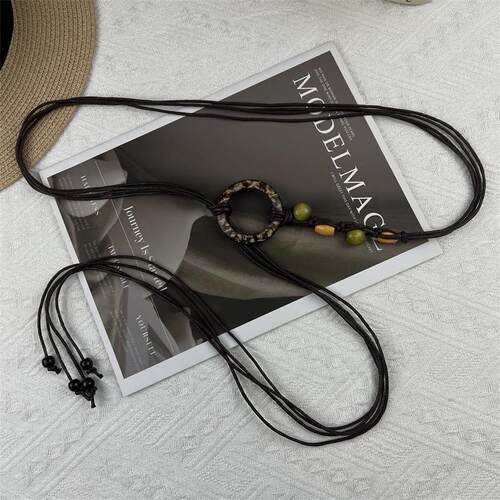 民族风编织腰带女款打结腰绳长款