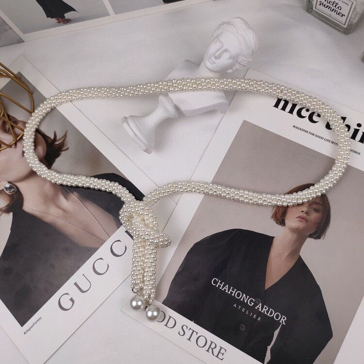 珍珠腰链女装饰串珠腰带配饰百搭