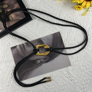 腰绳配饰2025新款 设计感腰带女配裙子装 饰毛衣大衣打结小皮绳长款