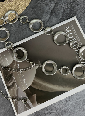 金属腰链女配裙子装饰连衣裙牛仔裤y2k圆环链条腰带配饰2025新款