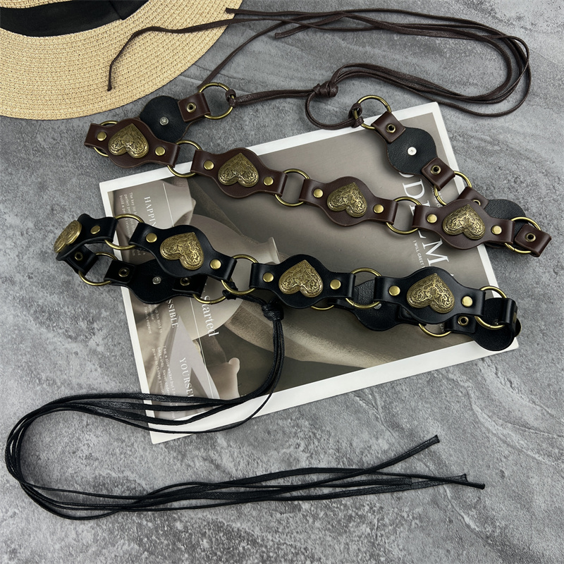 爱心铆钉皮带女腰绳绑带腰带配饰