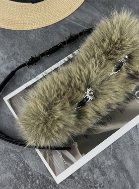 朋克千禧风皮带女配裙子装饰毛衣连衣裙时尚y2k辣妹毛毛腰带配饰