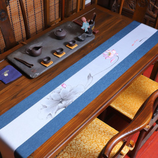 防水茶席新中式桌旗布桌巾禅意茶旗茶台桌布餐桌茶几茶布茶桌垫布