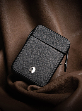 一皮oneleather烟盒男便携20支装和天下打火机一体高档香烟盒