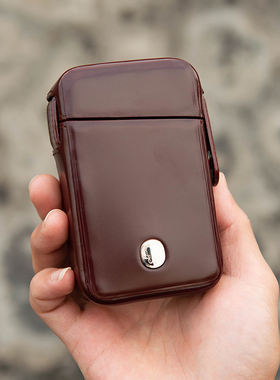 一皮oneleather日本马臀皮烟盒男高档便携20支装手工定制款